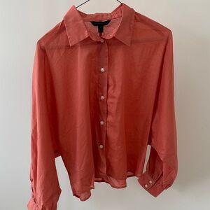 Banana Republic Coral Sheer Blouse Size Small